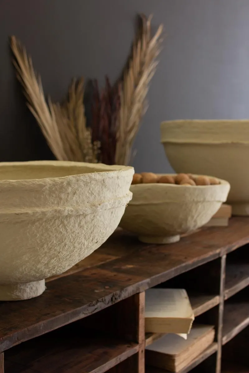 Set of 3 Paper Mache Bowls