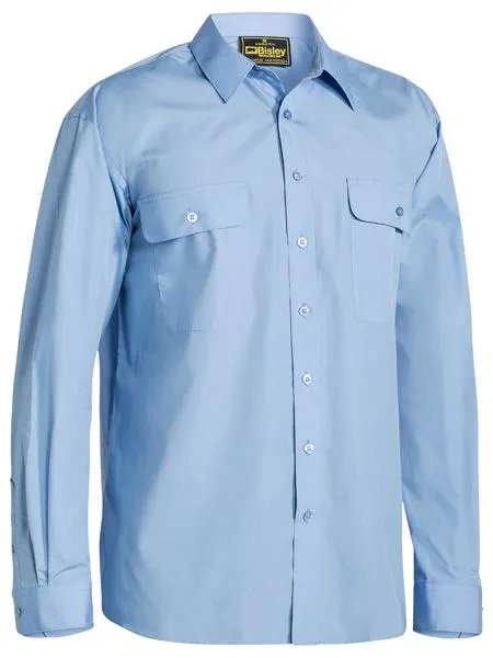 Shirt Bisley Permanent PreSS Poly/Cotton 110g Sky Blue M