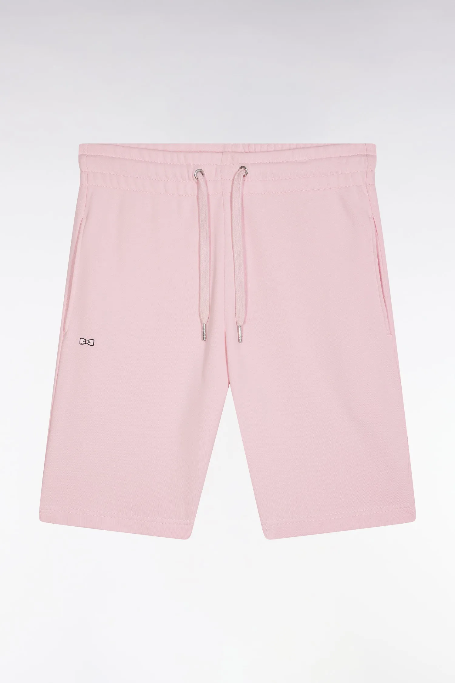 Short en molleton coton rose coupe droite