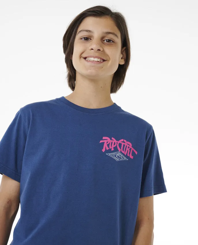 SHRED TILL DEAD TEE-BOY - WASHED NAVY