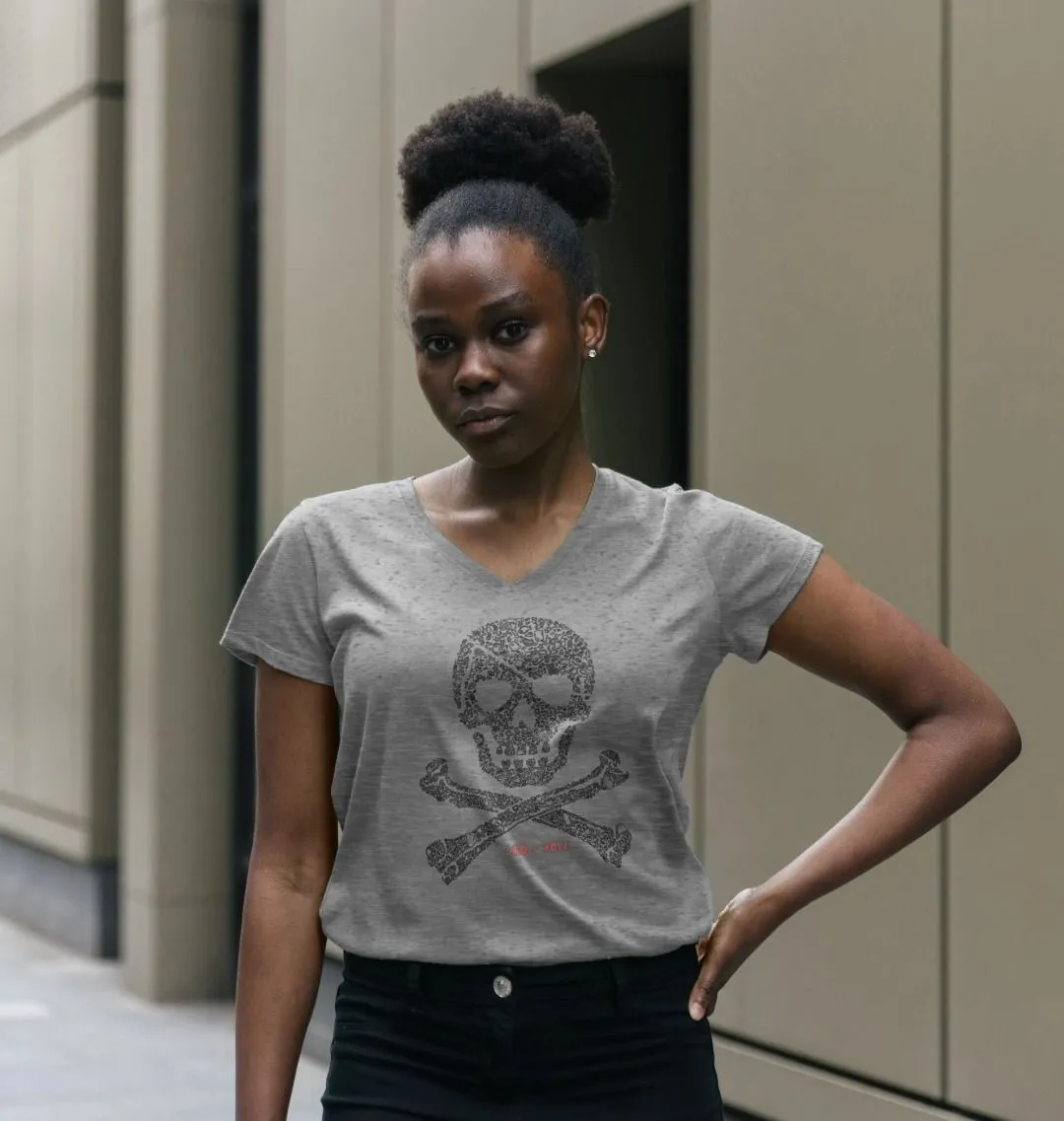 Skull   Crossbones V Neck Tee
