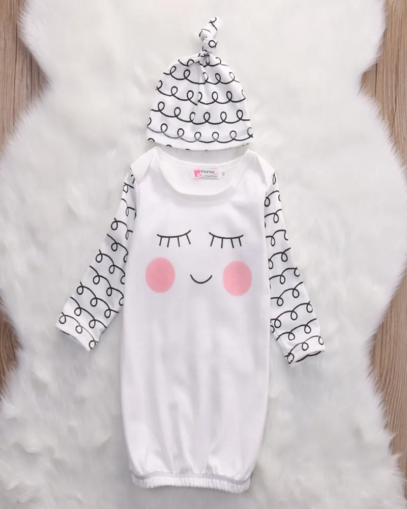 Sleepy Eyes Baby Gown 2 Pieces