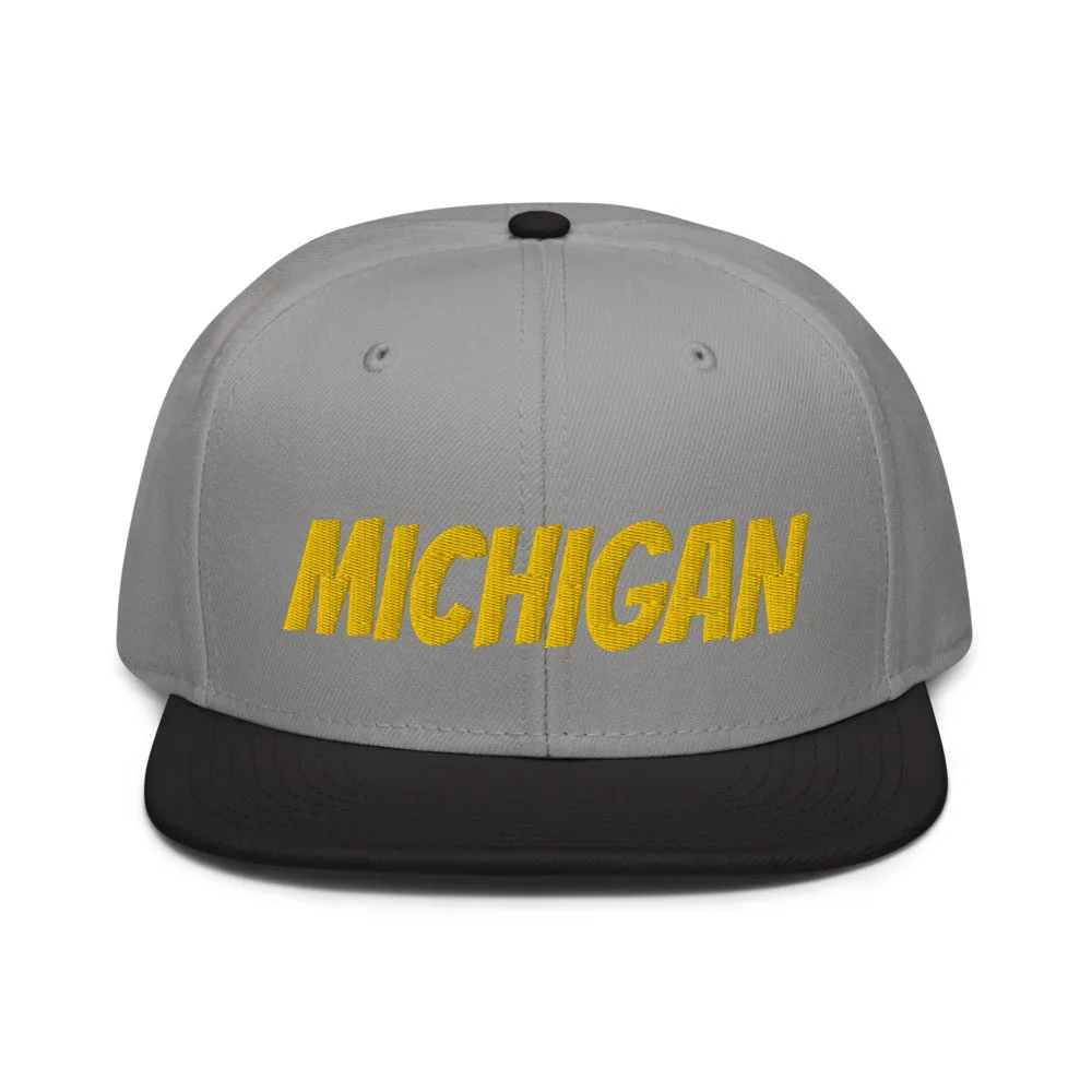 Snapback Hat "1053-0081 Michigan (Yellow Logo)"