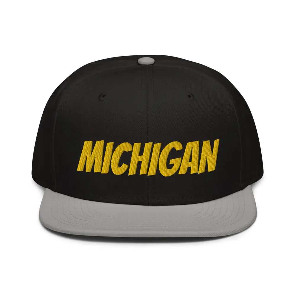 Snapback Hat "1053-0081 Michigan (Yellow Logo)"