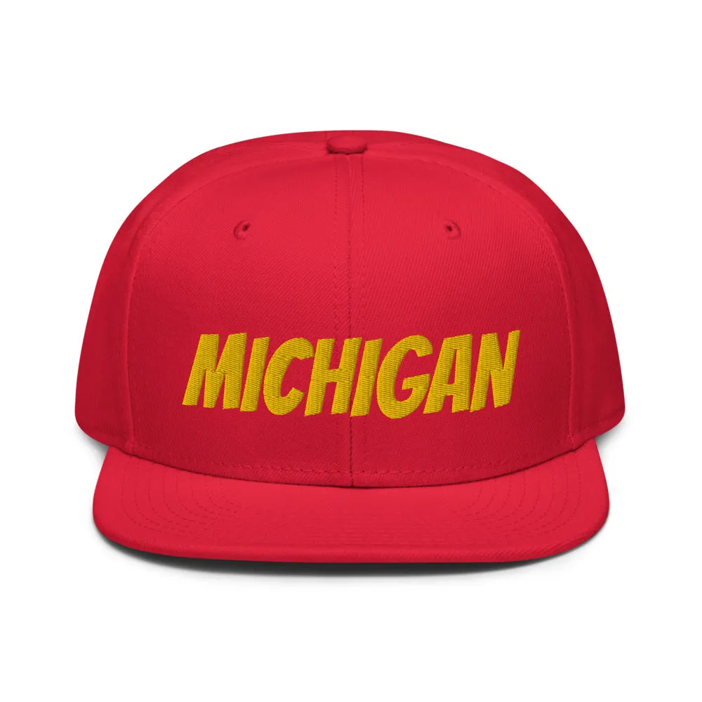 Snapback Hat "1053-0081 Michigan (Yellow Logo)"