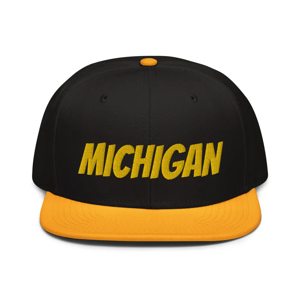 Snapback Hat "1053-0081 Michigan (Yellow Logo)"