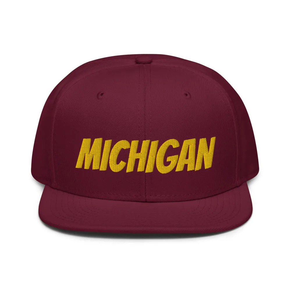 Snapback Hat "1053-0081 Michigan (Yellow Logo)"