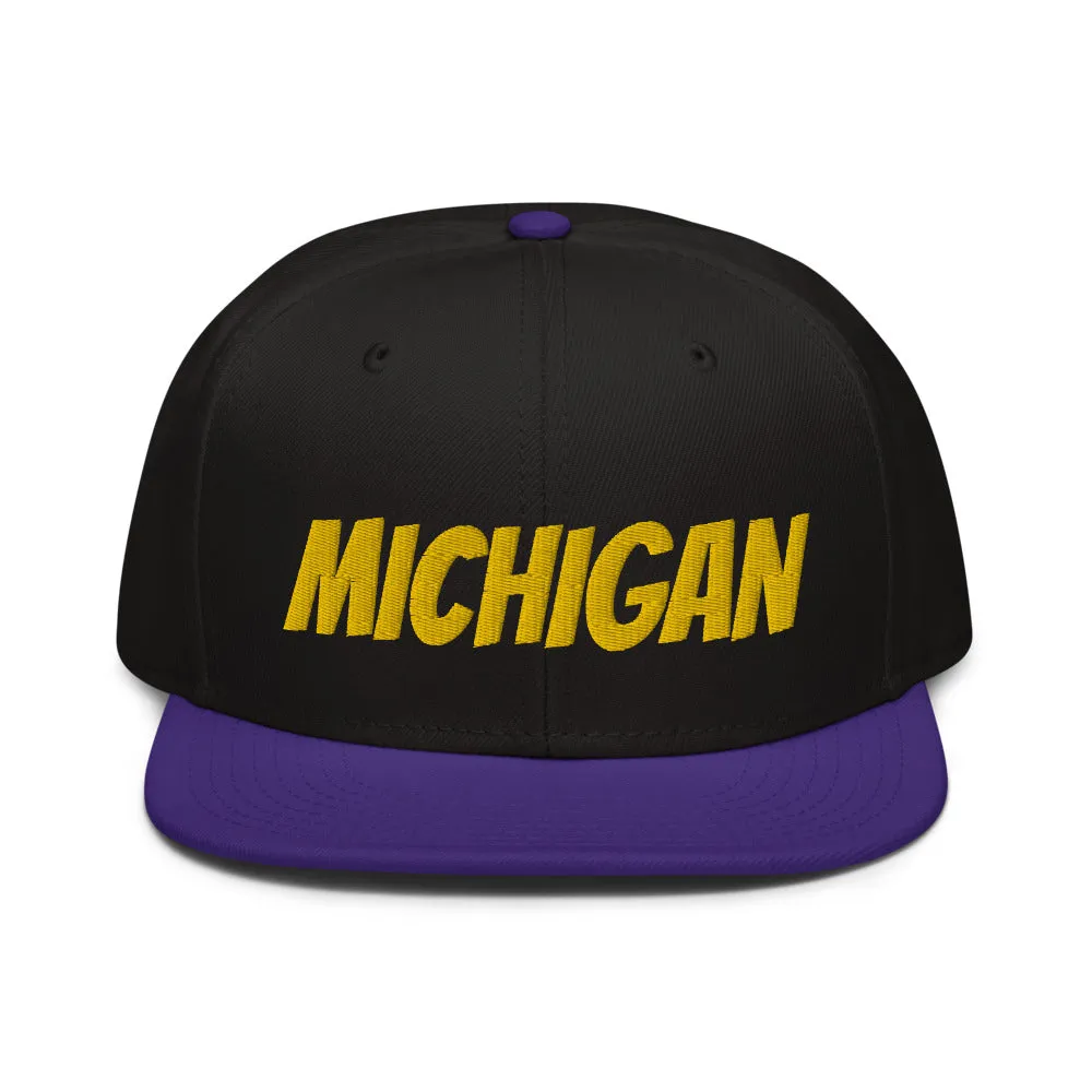 Snapback Hat "1053-0081 Michigan (Yellow Logo)"
