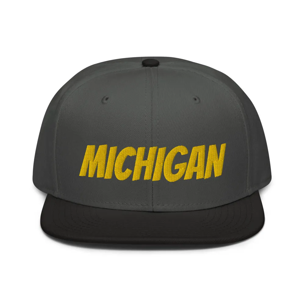 Snapback Hat "1053-0081 Michigan (Yellow Logo)"