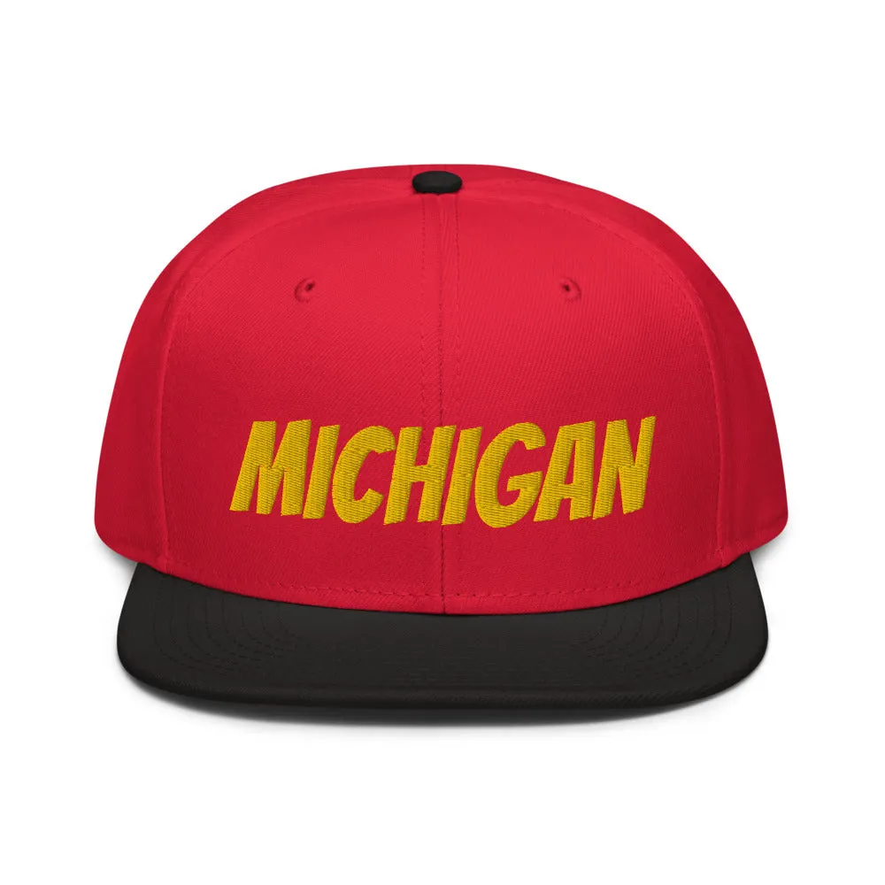 Snapback Hat "1053-0081 Michigan (Yellow Logo)"