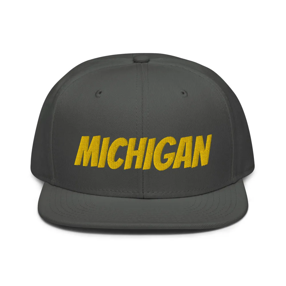 Snapback Hat "1053-0081 Michigan (Yellow Logo)"