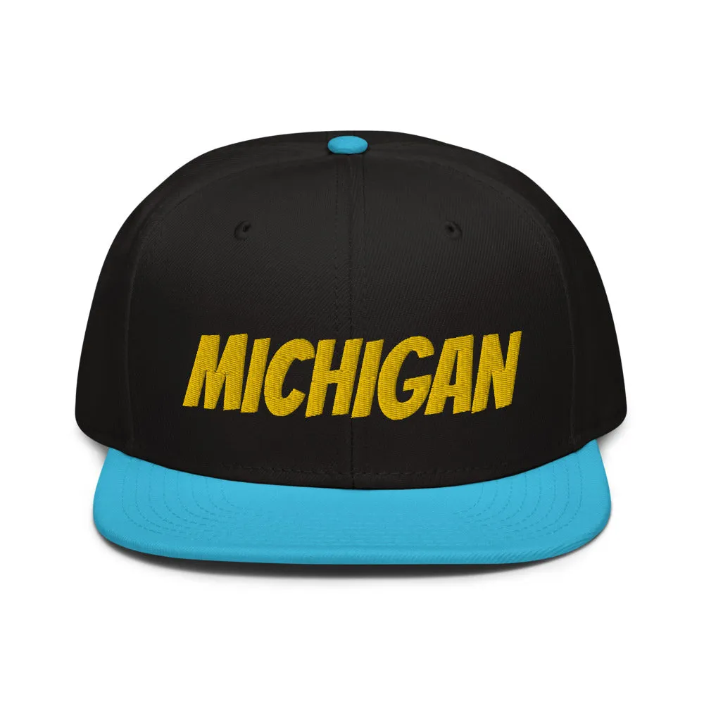Snapback Hat "1053-0081 Michigan (Yellow Logo)"