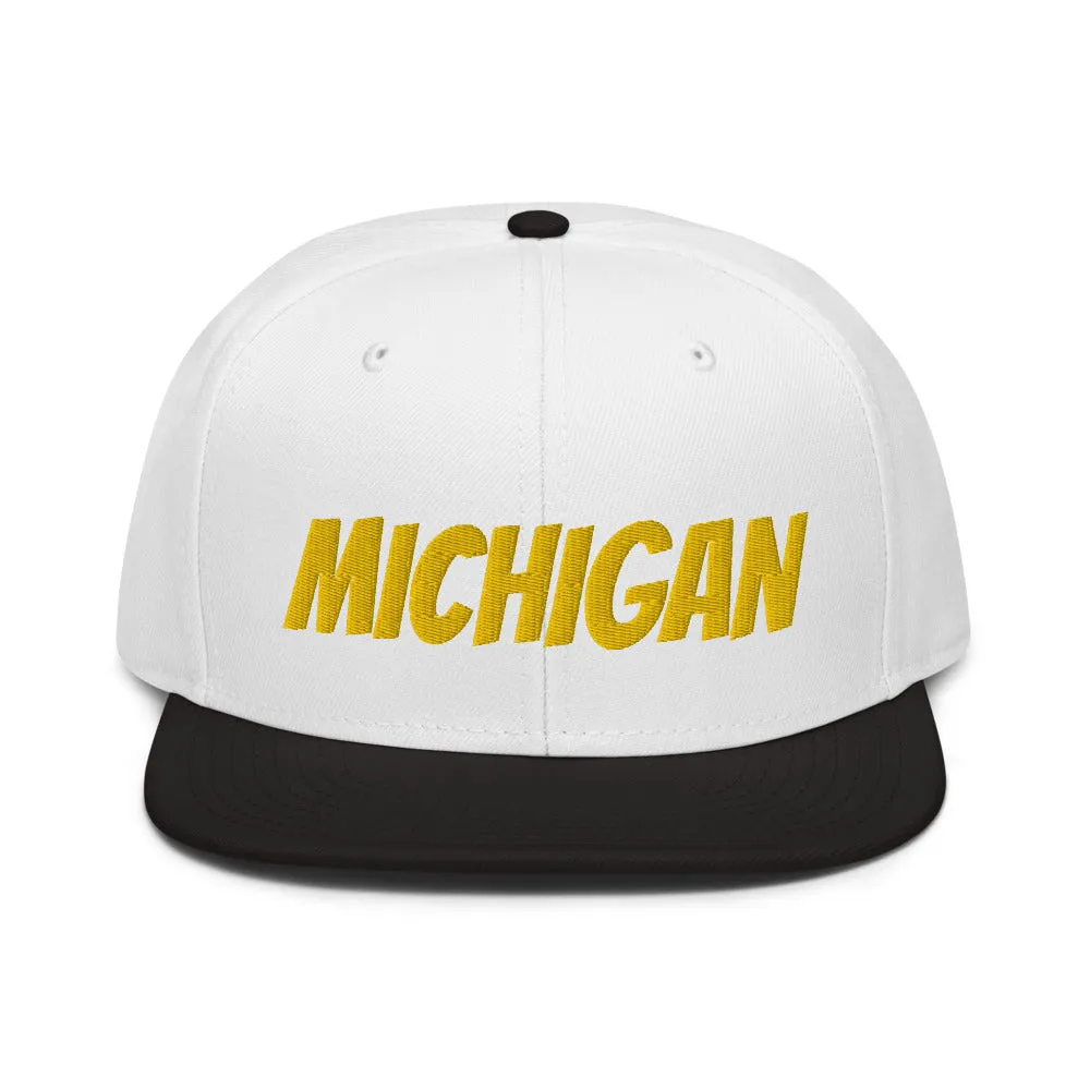 Snapback Hat "1053-0081 Michigan (Yellow Logo)"