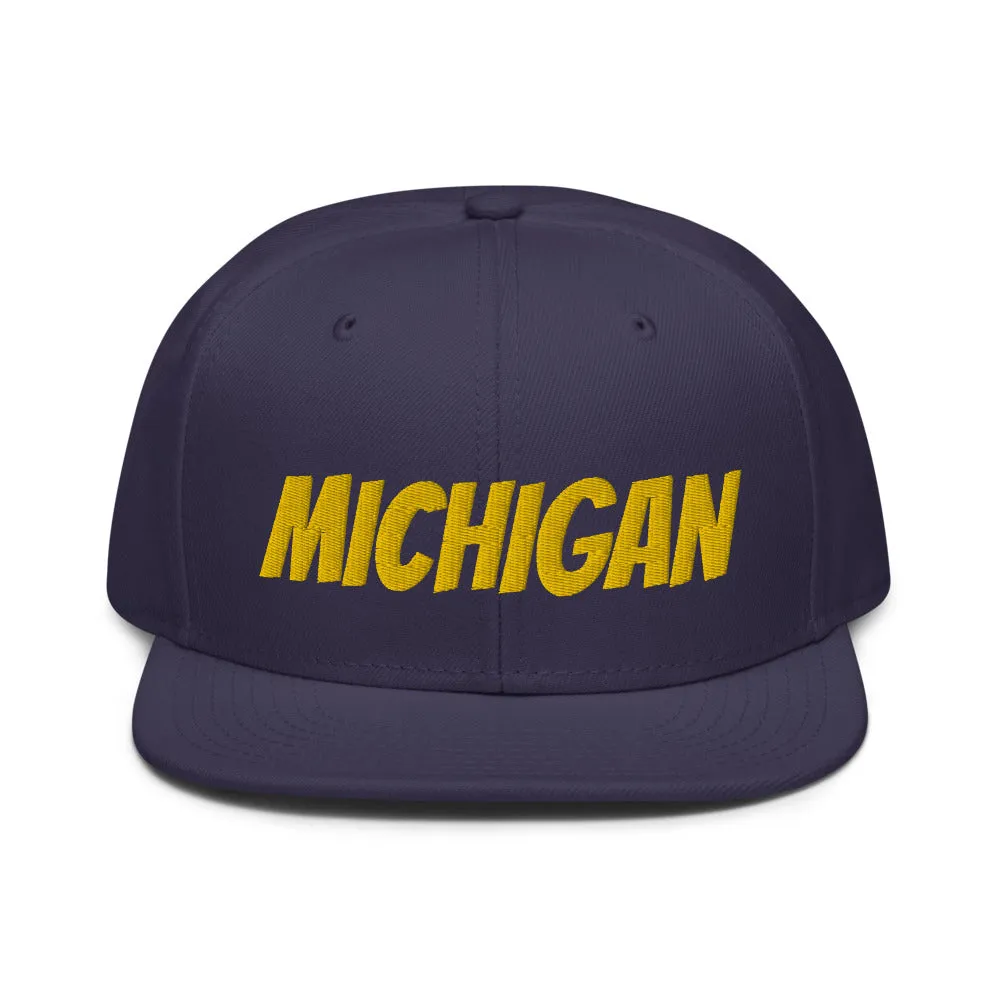 Snapback Hat "1053-0081 Michigan (Yellow Logo)"