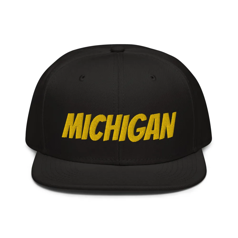 Snapback Hat "1053-0081 Michigan (Yellow Logo)"