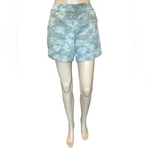 Spanx Womens Stone Wash Camo Stretch Twill Shorts 5&quot; Army Green Size L