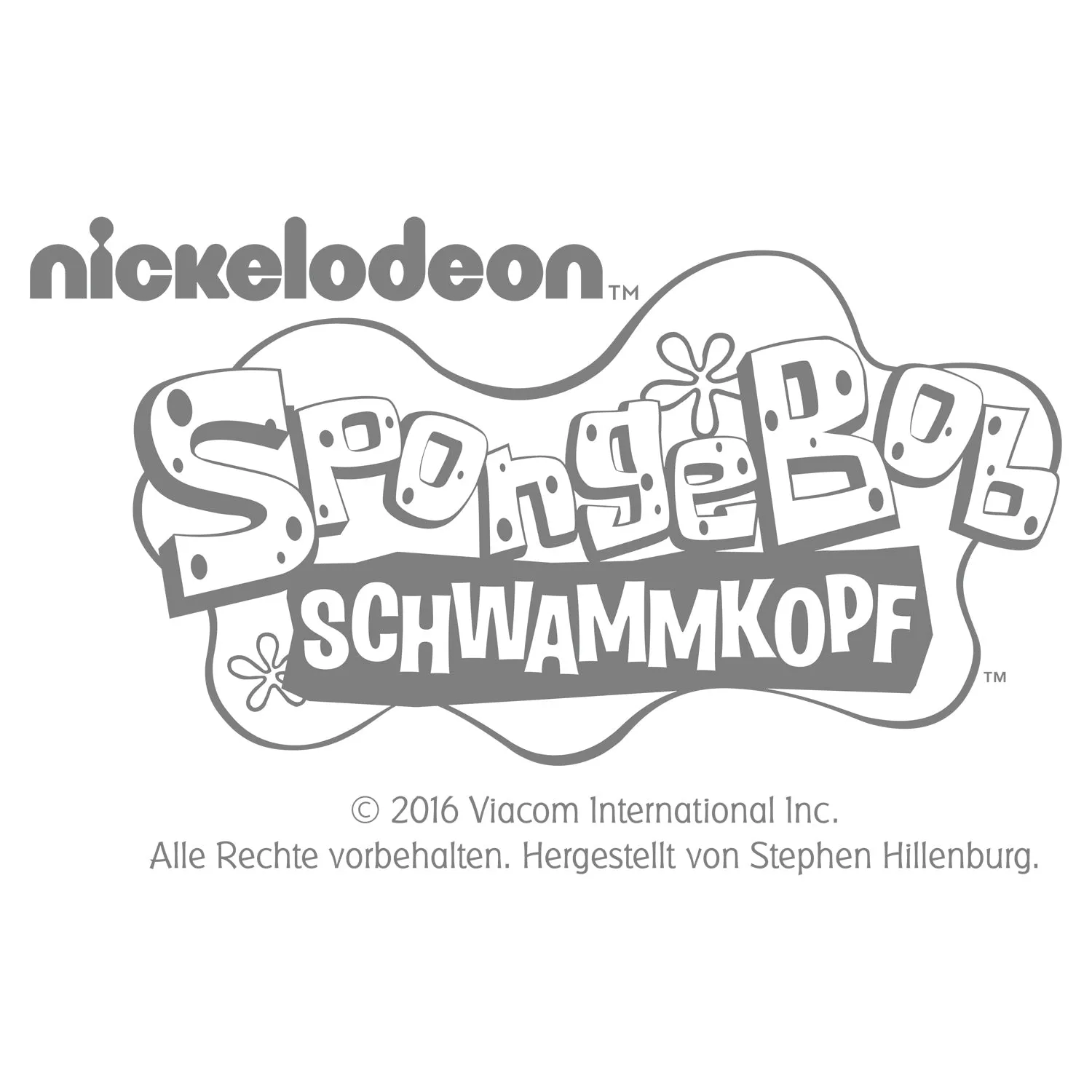 SpongeBob SquarePants Stencil Official Kid's T-Shirt (White)