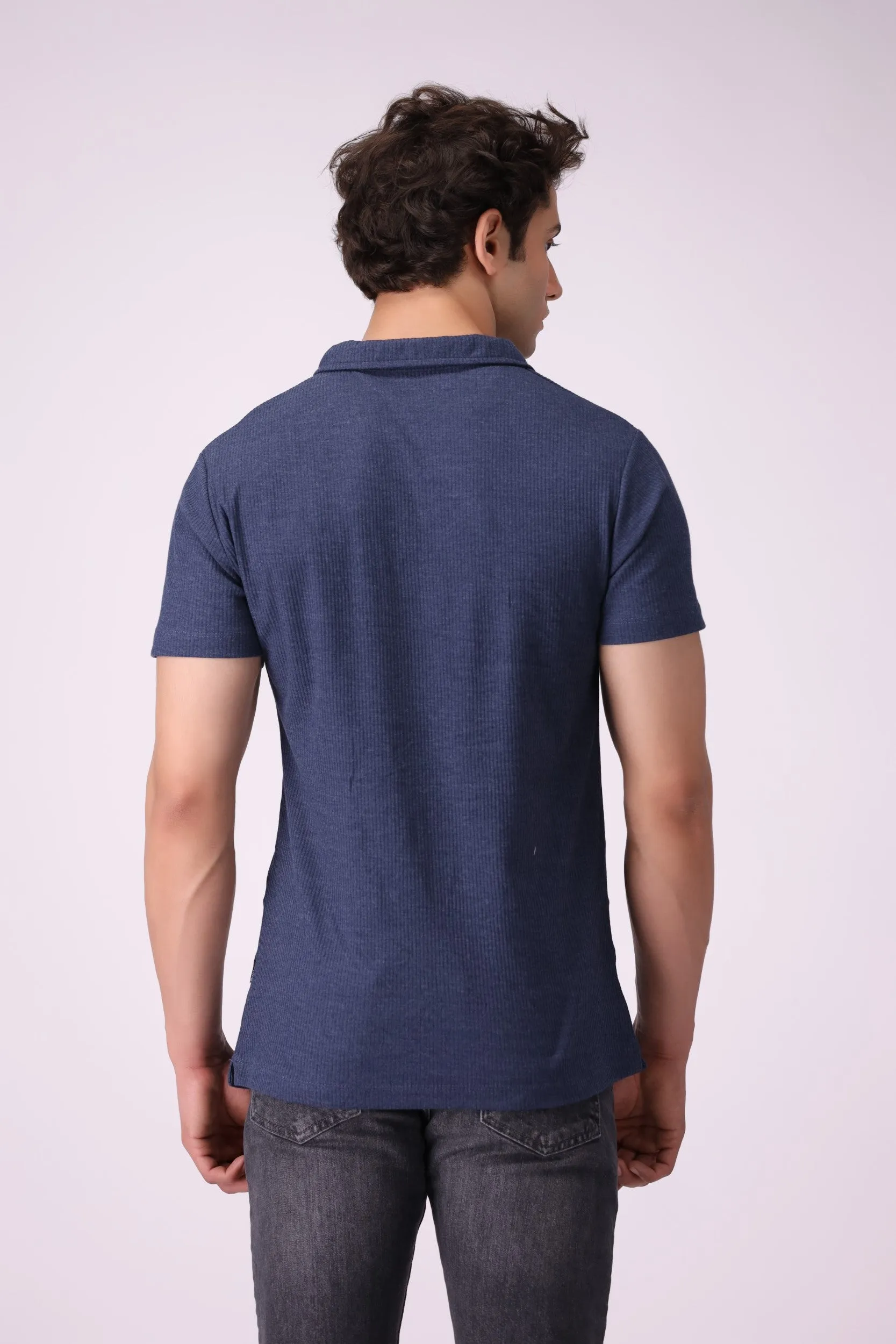SunZip Textured Navy Polo Shirt