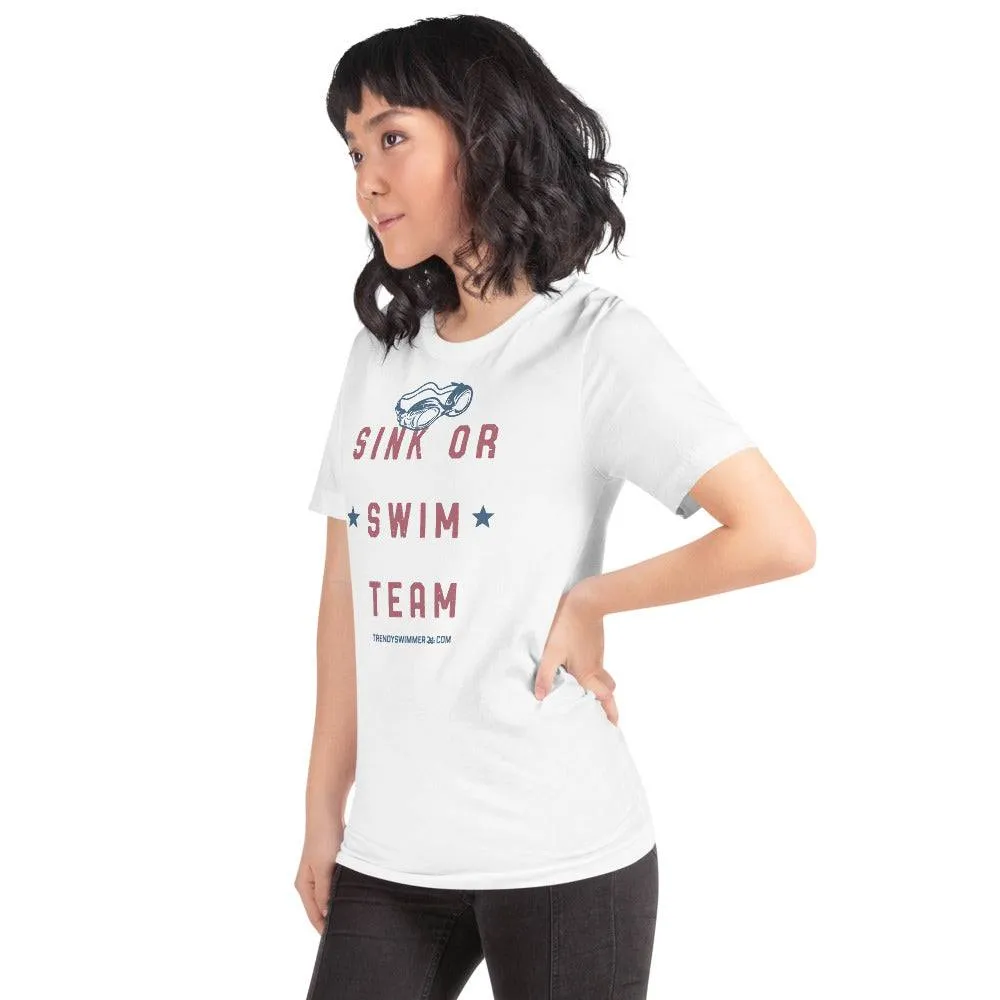 Swimmer Sink Or Swim Team Retro Humor Unisex T Shirt