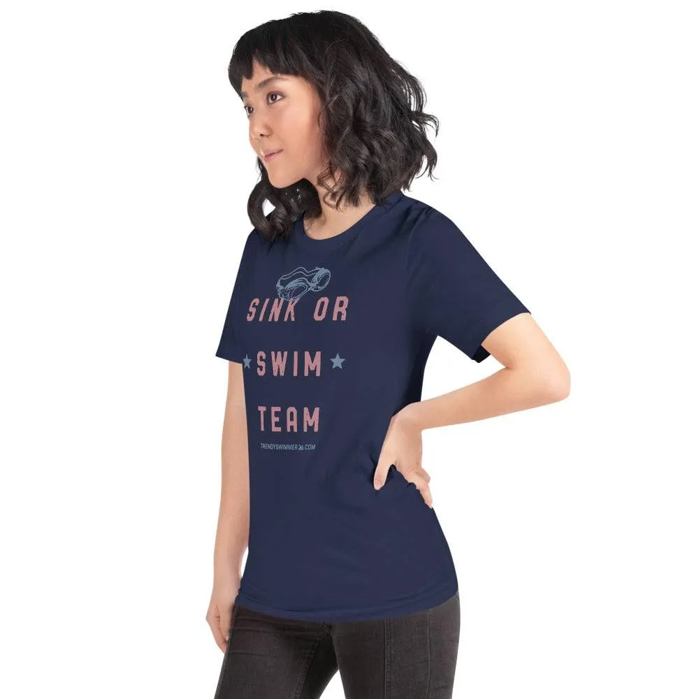 Swimmer Sink Or Swim Team Retro Humor Unisex T Shirt