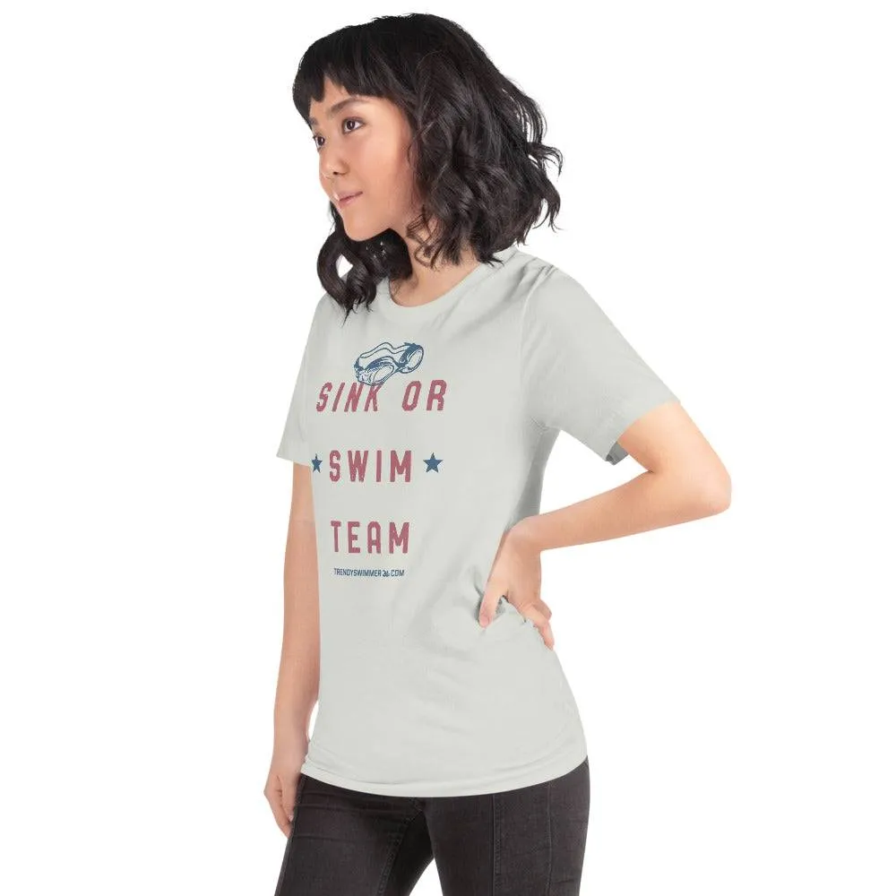 Swimmer Sink Or Swim Team Retro Humor Unisex T Shirt