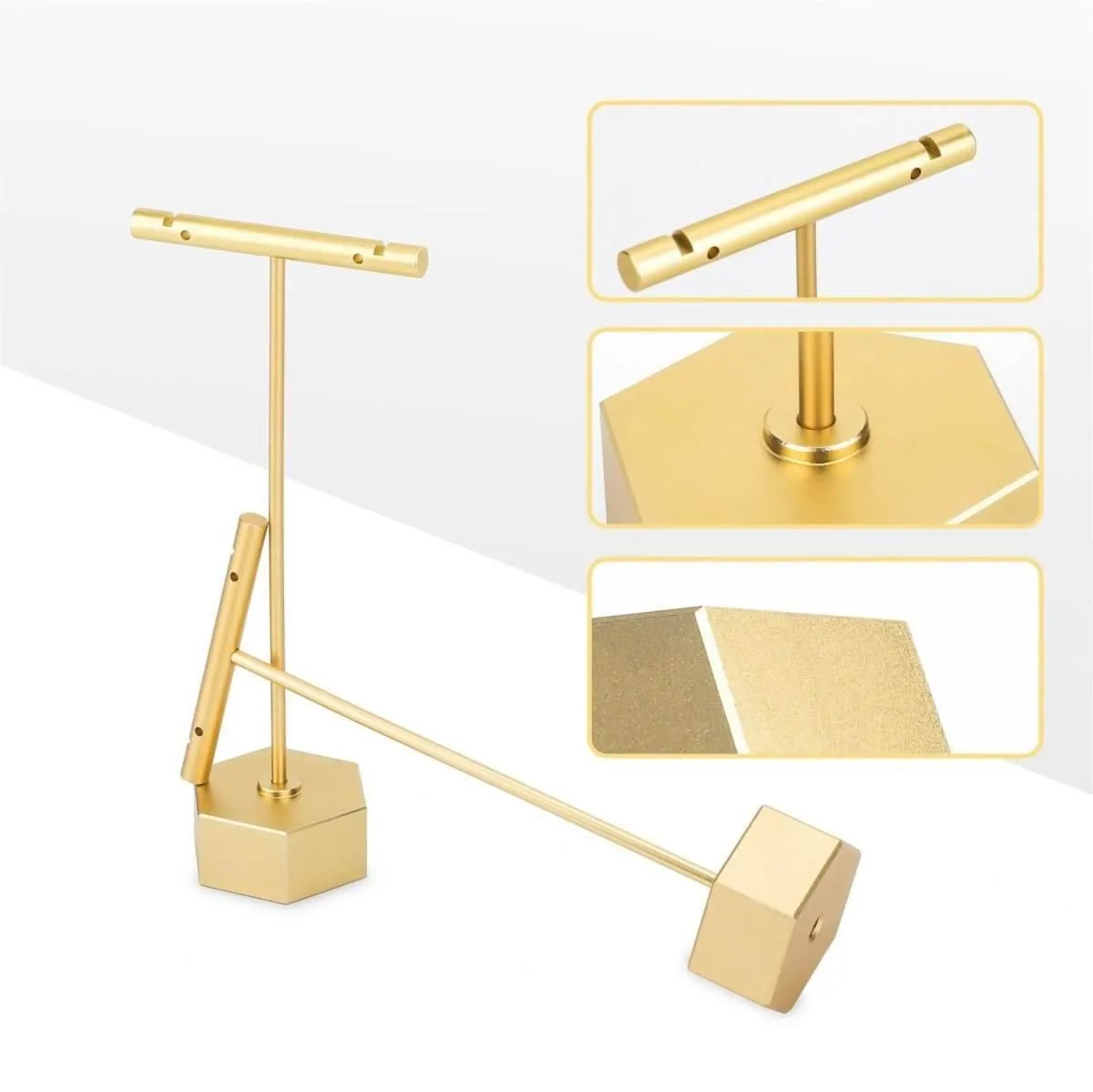 T Bar Earring Stand - Gold Earring Display Stand - Elitnus T Bar Earring Stands for Shows