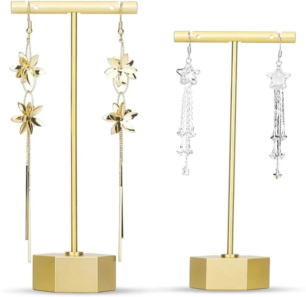 T Bar Earring Stand - Gold Earring Display Stand - Elitnus T Bar Earring Stands for Shows
