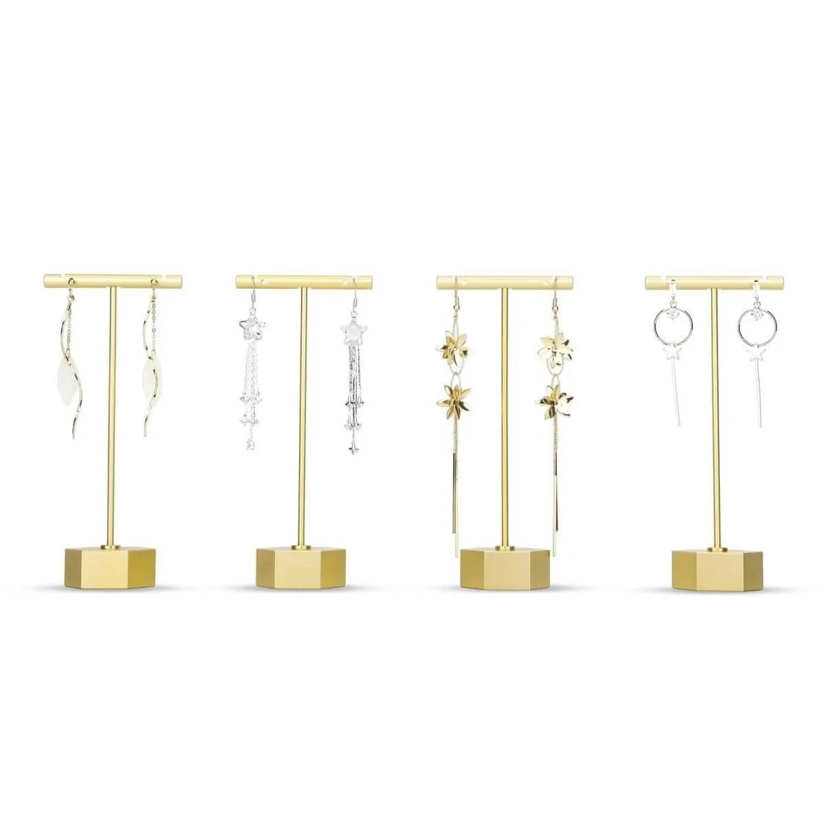 T Bar Earring Stand - Gold Earring Display Stand - Elitnus T Bar Earring Stands for Shows