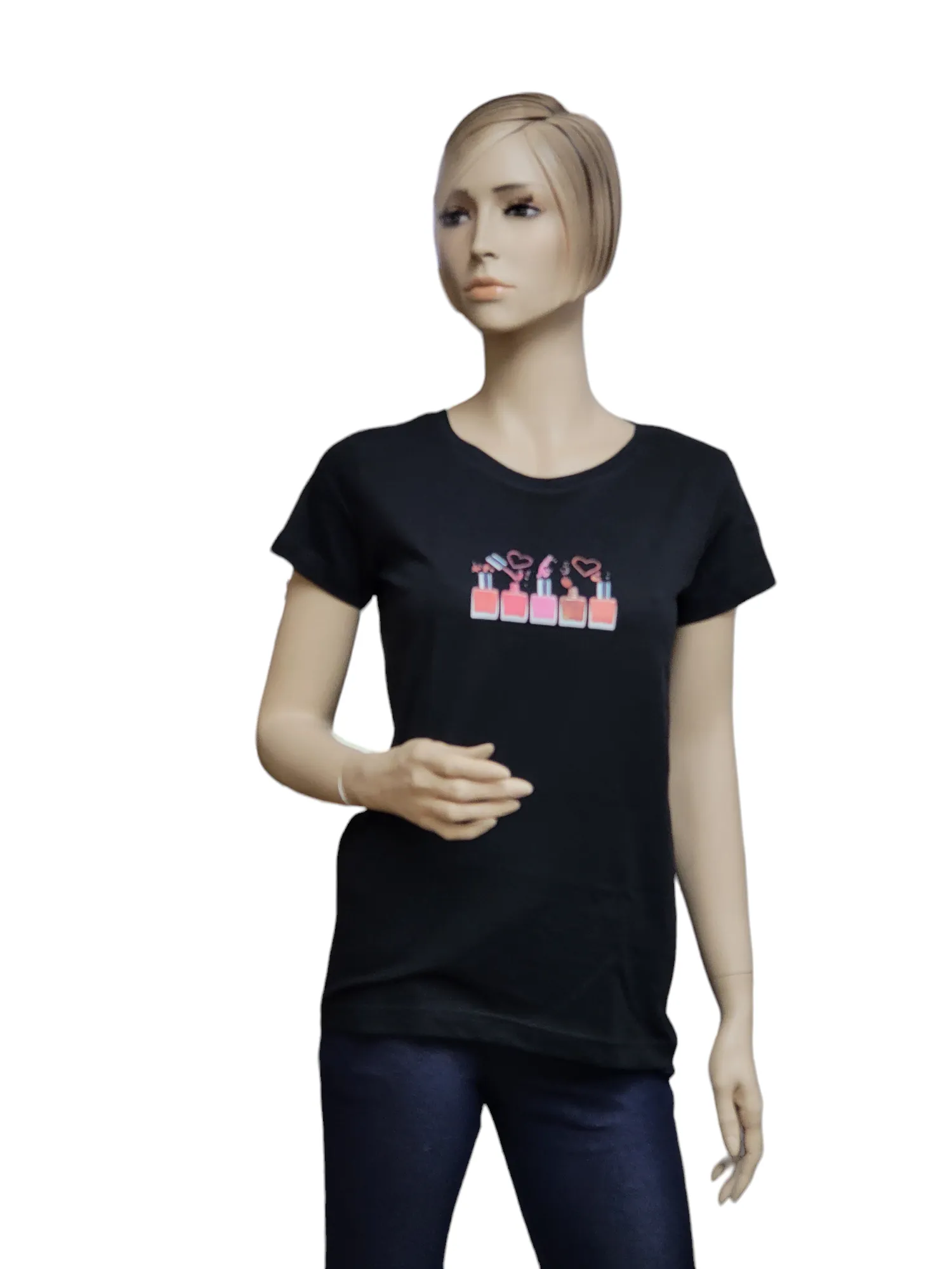 T Shirt with Square Nail Polish Bottle Design