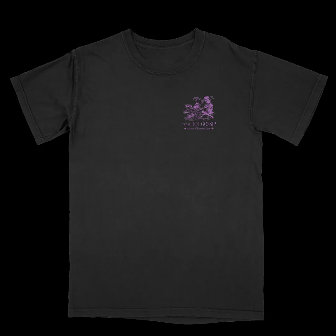 TEAM HOT GOSSIP SCOOTER SHIRT - BLACK / PURPLE