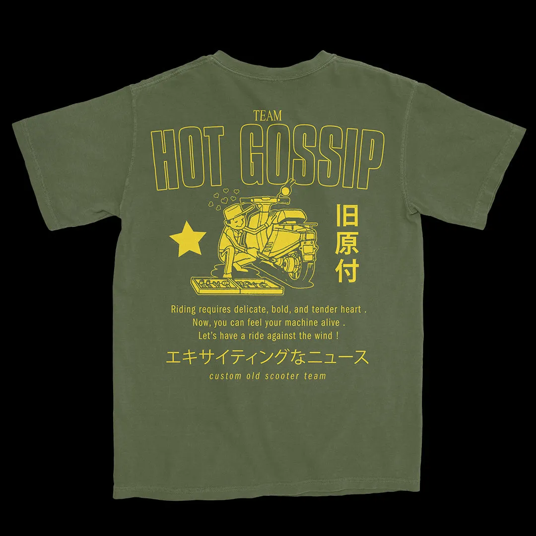 TEAM HOT GOSSIP SCOOTER SHIRT - GREEN / YELLOW