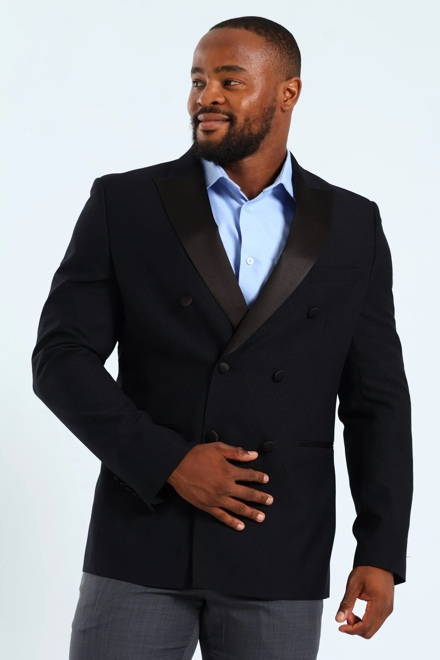 Textured Blazer - Black