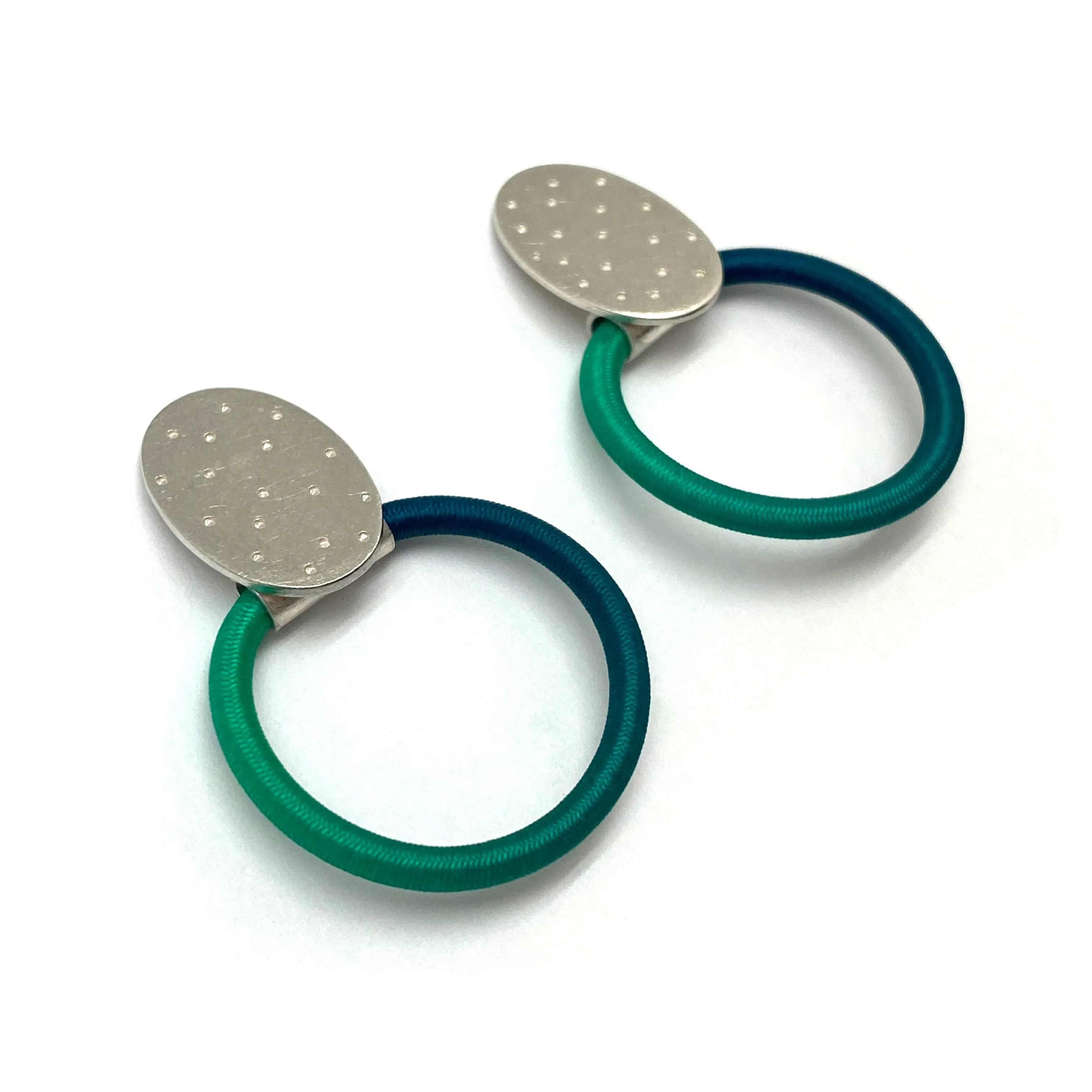 Textured Blue Stud Earrings