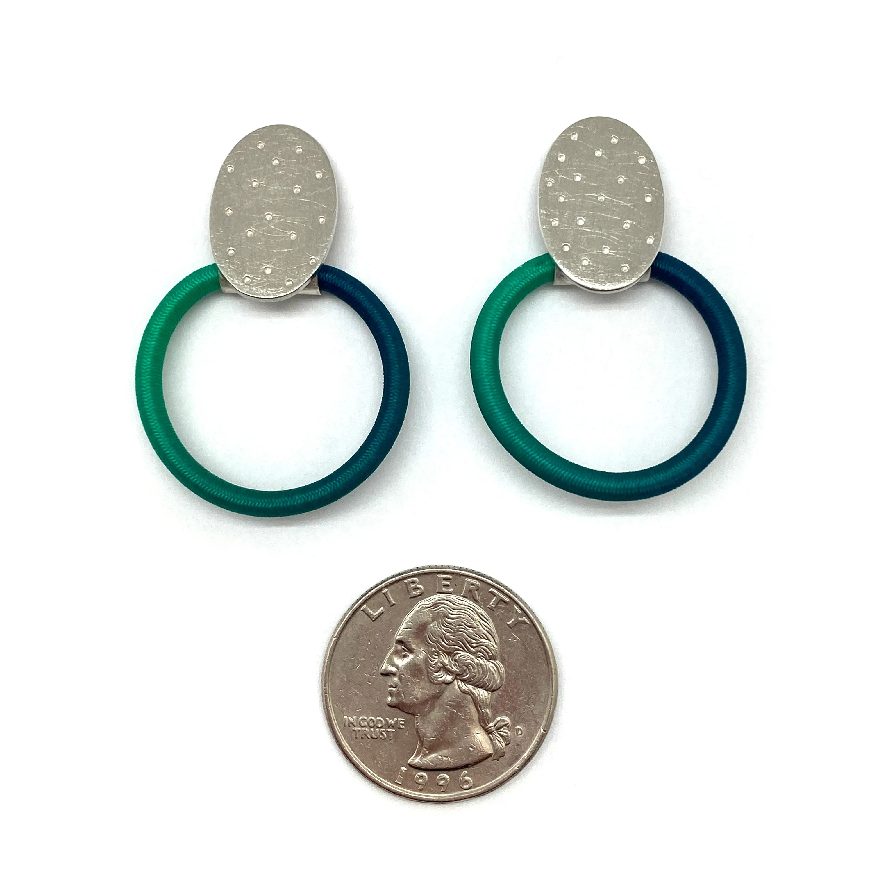 Textured Blue Stud Earrings