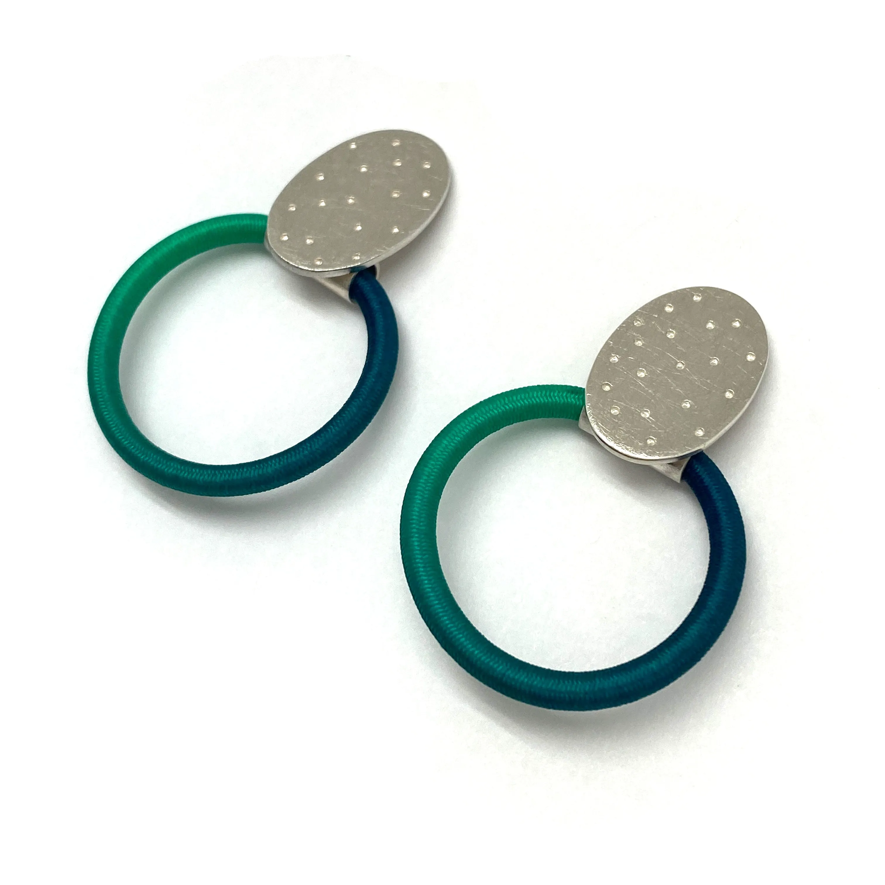 Textured Blue Stud Earrings