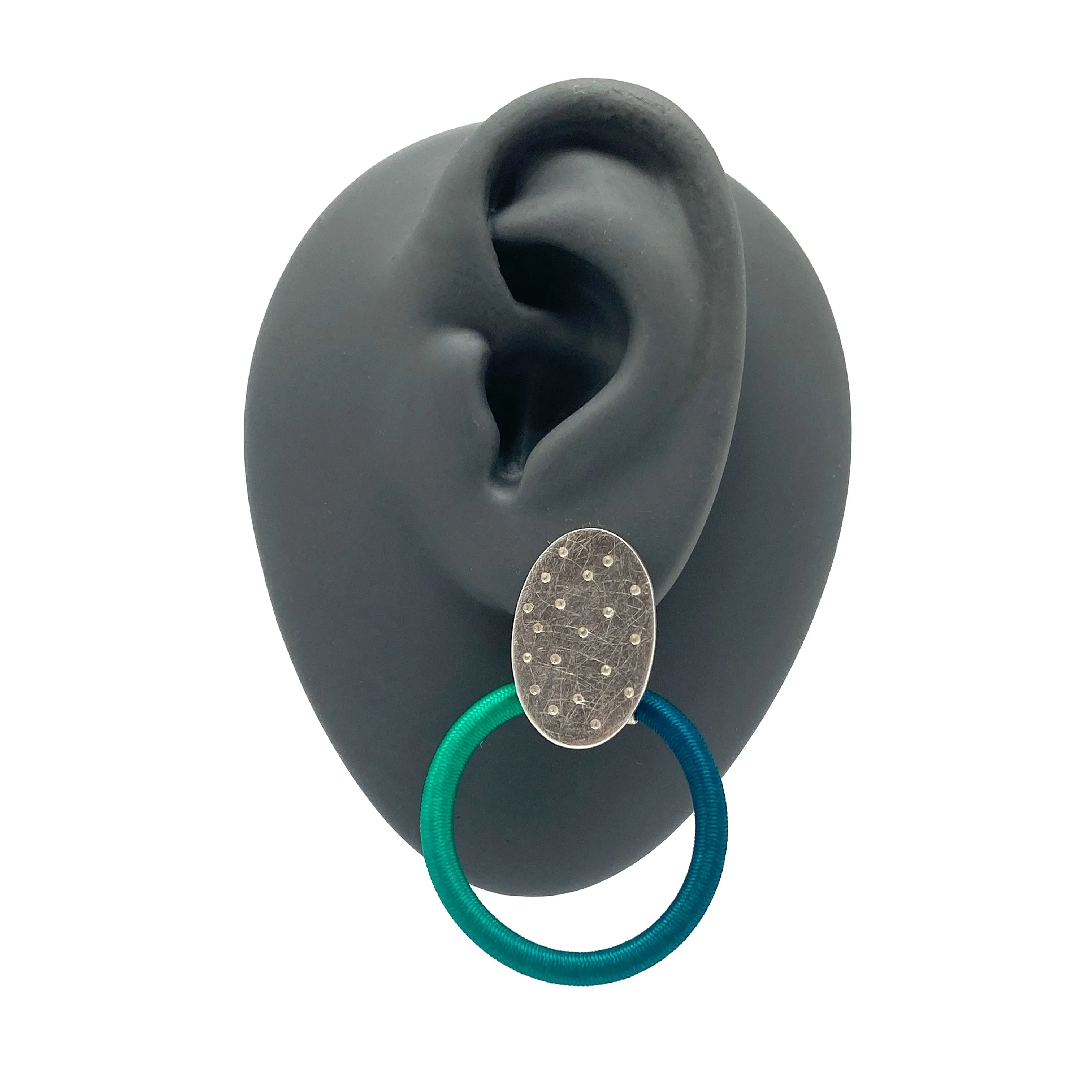 Textured Blue Stud Earrings