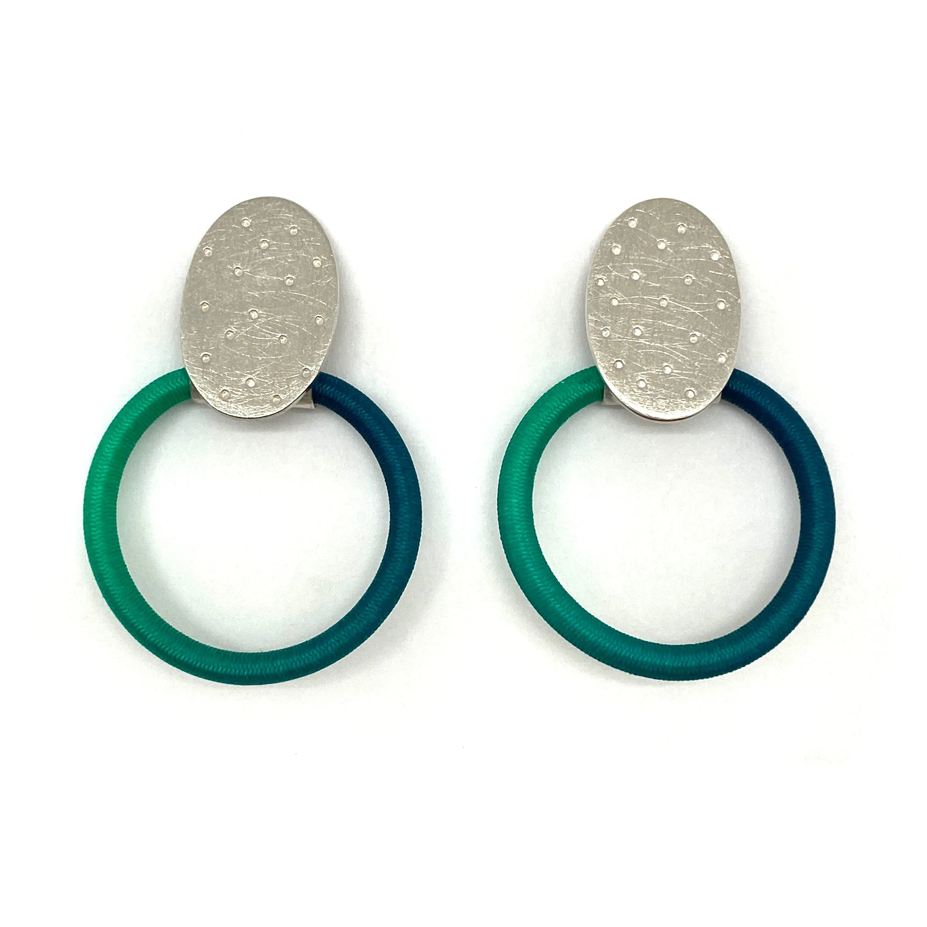 Textured Blue Stud Earrings
