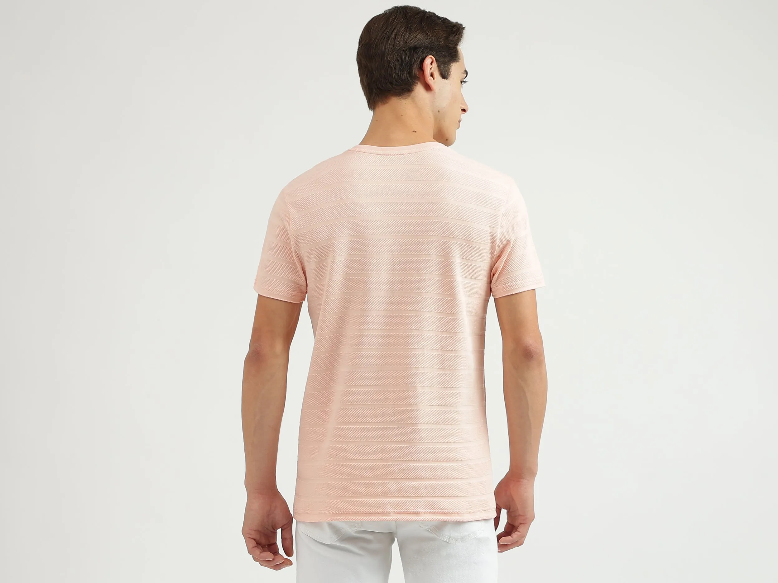 Textured Crew Neck Regular-Fit T-Shirt