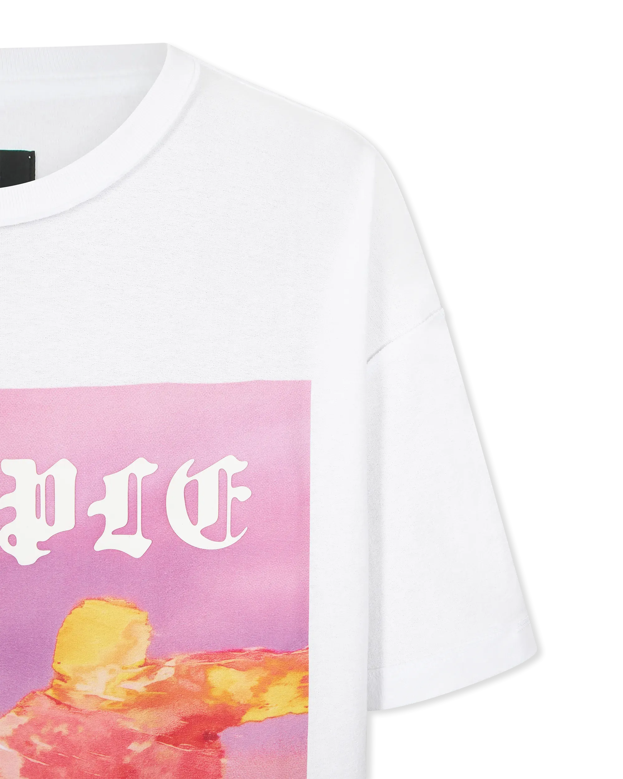 Textured Inside-Out Gothic Lettering Shirt