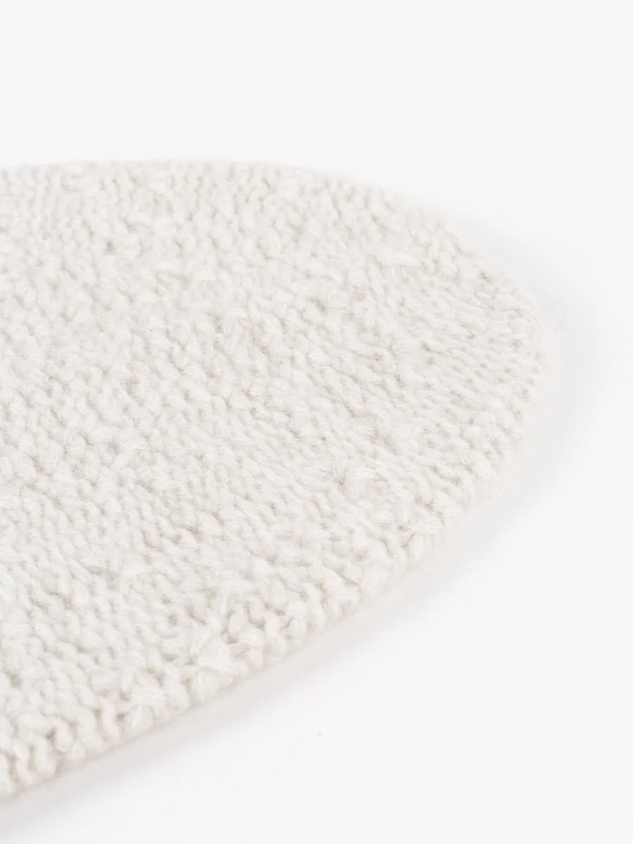 textured knit hat - oatmeal
