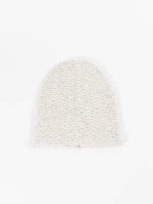 textured knit hat - oatmeal
