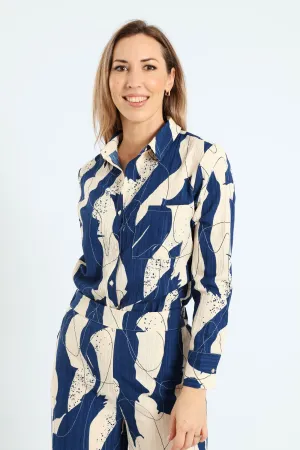 Textured Plisse Shirt - Blue