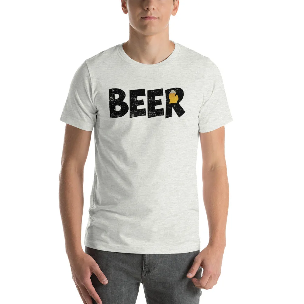 Textured Print Michigan Beer Short-Sleeve Unisex T-Shirt (7 Colors)