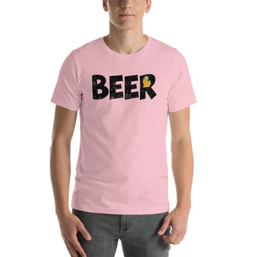 Textured Print Michigan Beer Short-Sleeve Unisex T-Shirt (7 Colors)