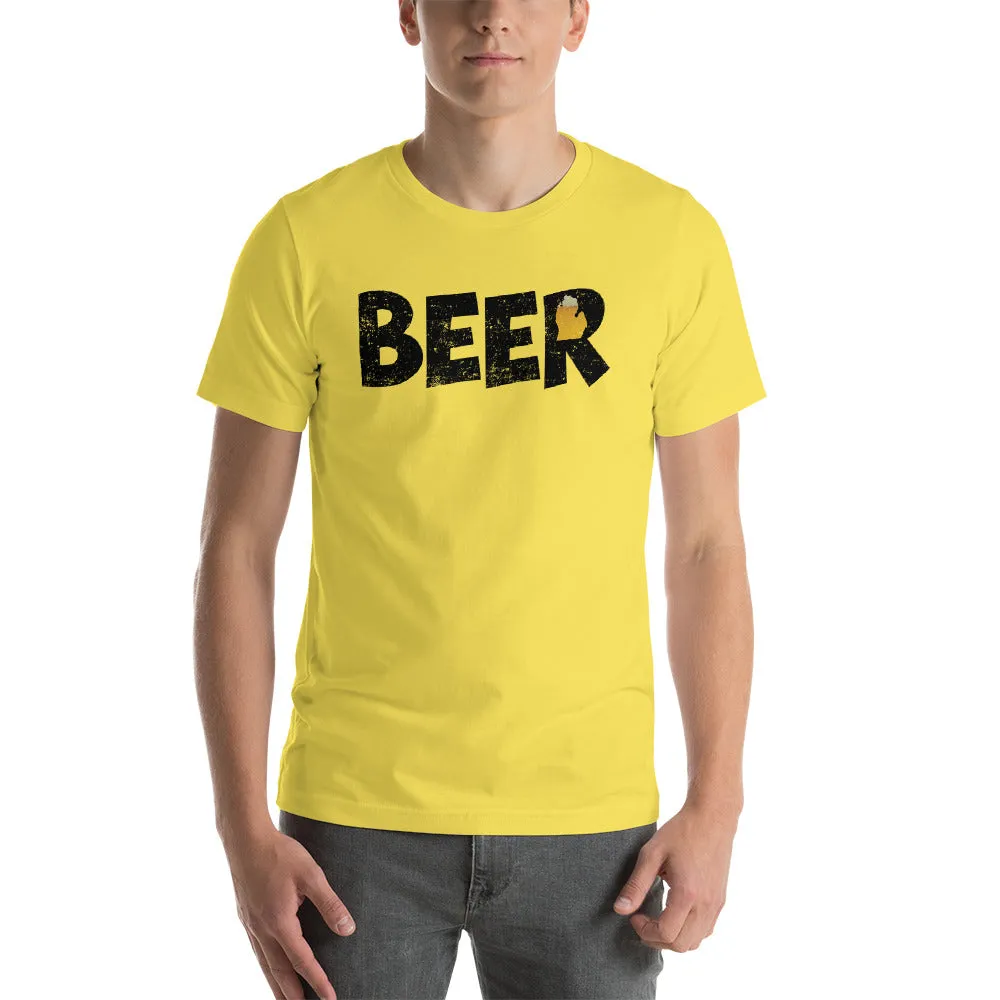 Textured Print Michigan Beer Short-Sleeve Unisex T-Shirt (7 Colors)