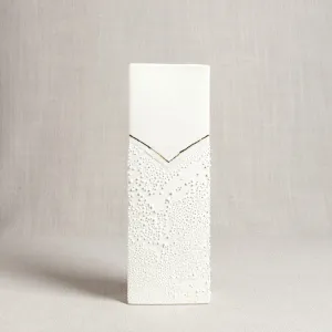 Textured Rectangular Porcelain Vase