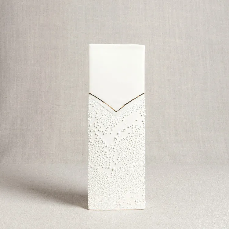 Textured Rectangular Porcelain Vase