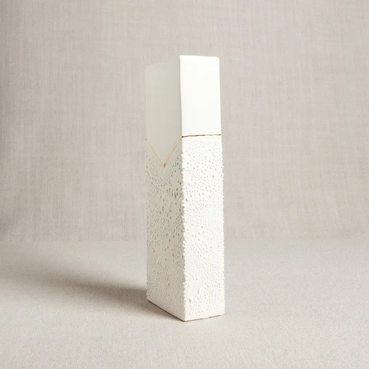 Textured Rectangular Porcelain Vase