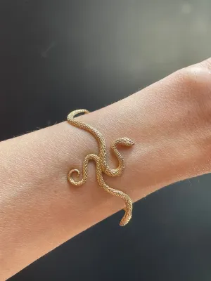 Textured Snake Bracelet - Bronze