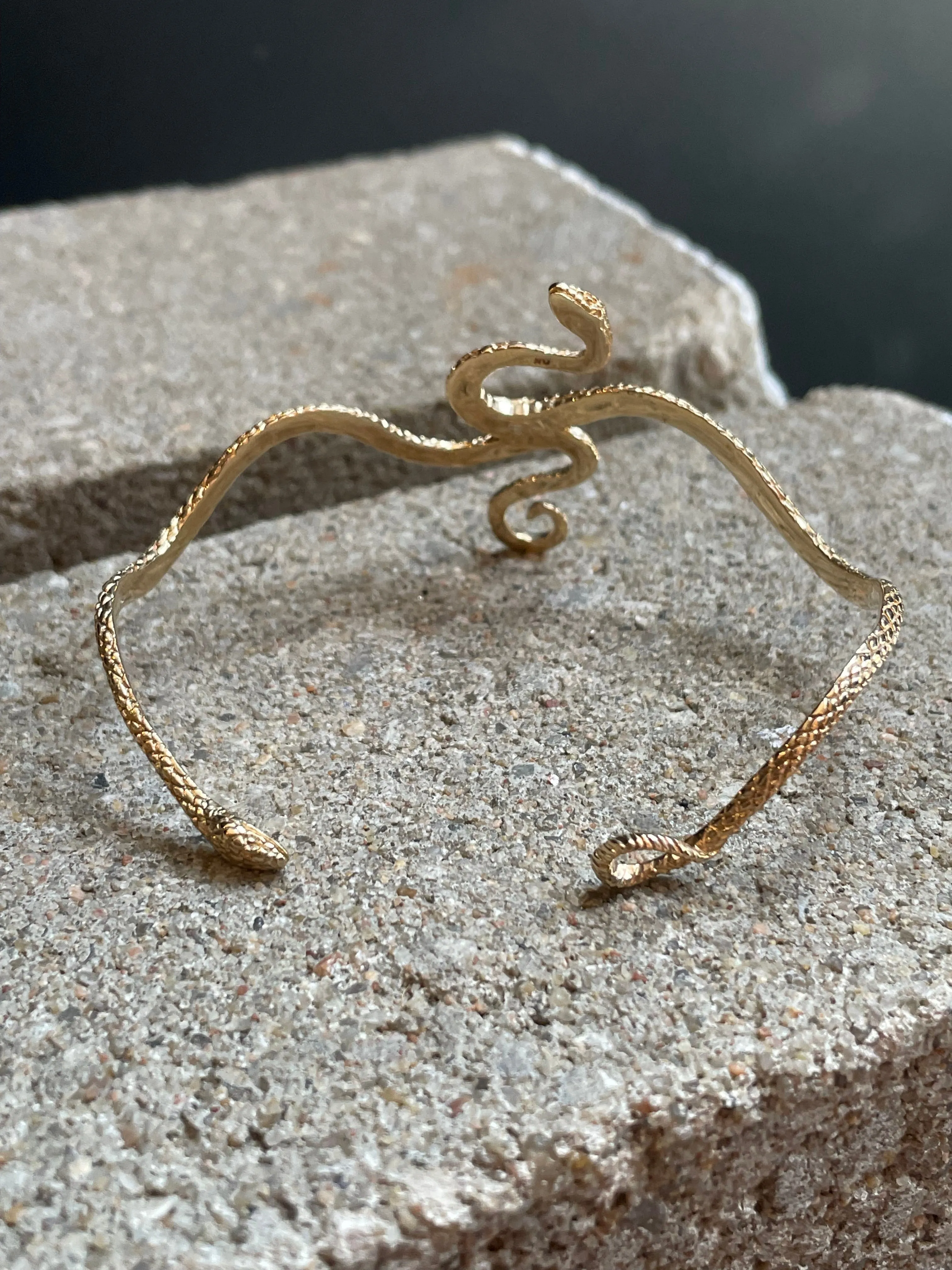 Textured Snake Bracelet - Bronze